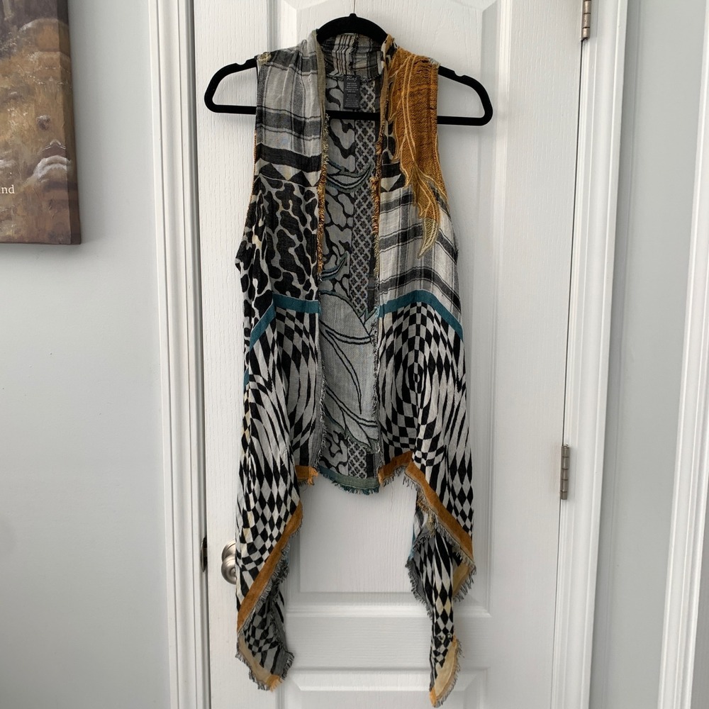 Raj Imports Mixed‎ Print Rayon Vest Leopard Checkered Boho One Size RN 115832